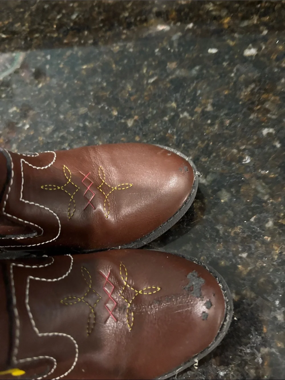 Kids Brown Cowboy Boots with Animated Sheriff Graphic